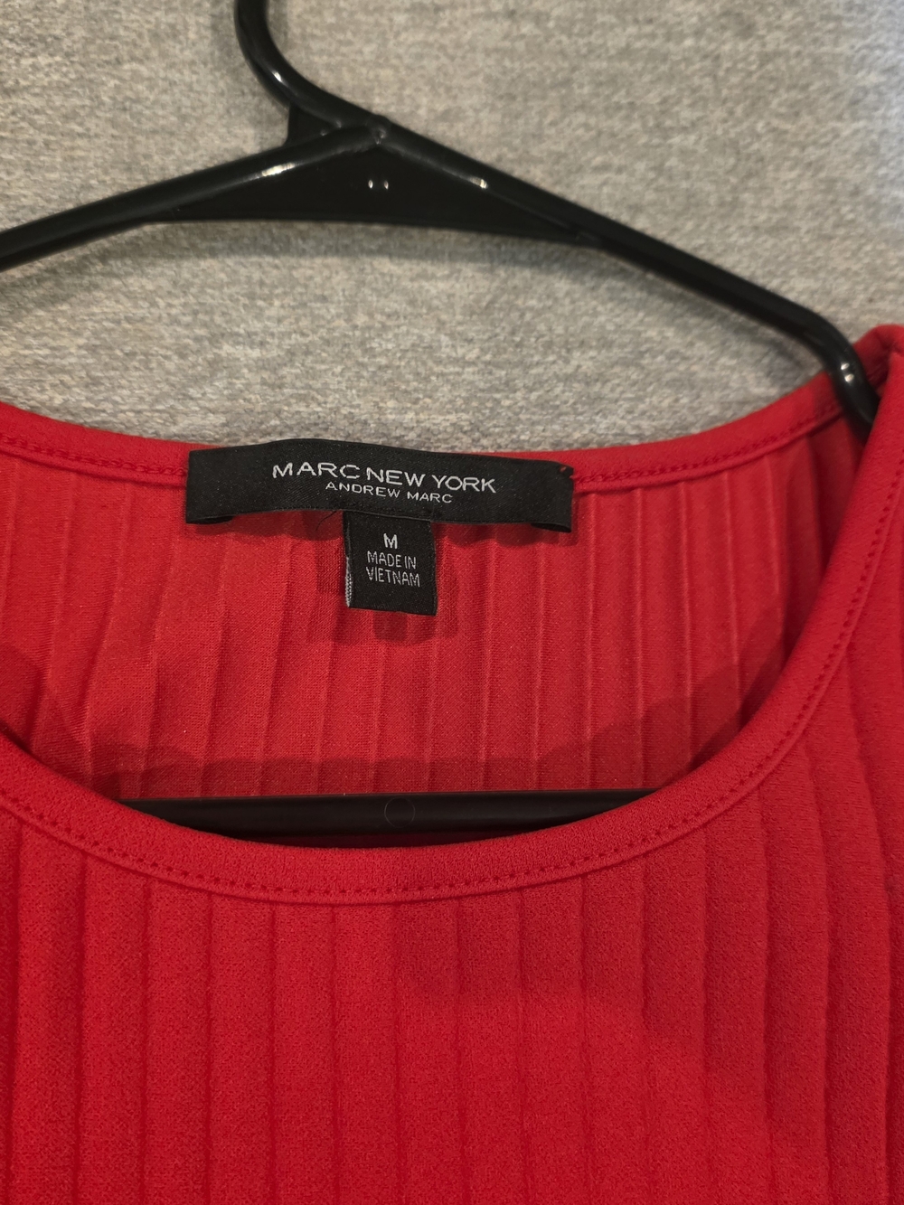 Marc New York Red Ribbed Ruffle Sleeve Tank - Picture 2 of 3
